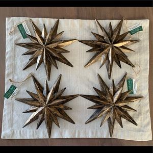 North Pole Starburst Ornaments Set of 4.